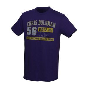 Canton Collection Mens Chris Doleman Hall Of Fame Graphic T-Shirt, Purple, NWT